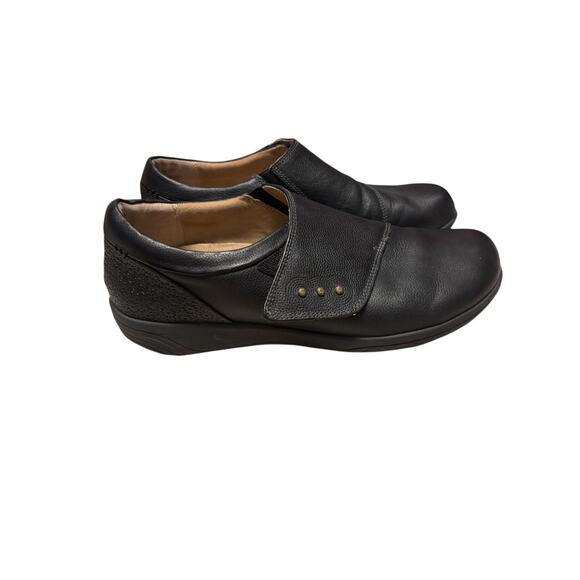 Halsa Black Leather Comfort Slip On Shoes Women’s Orthotic Walking Loafers 11 - Picture 2 of 9